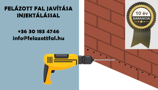 injektálás, vízszigetelés, felázott fal javítása